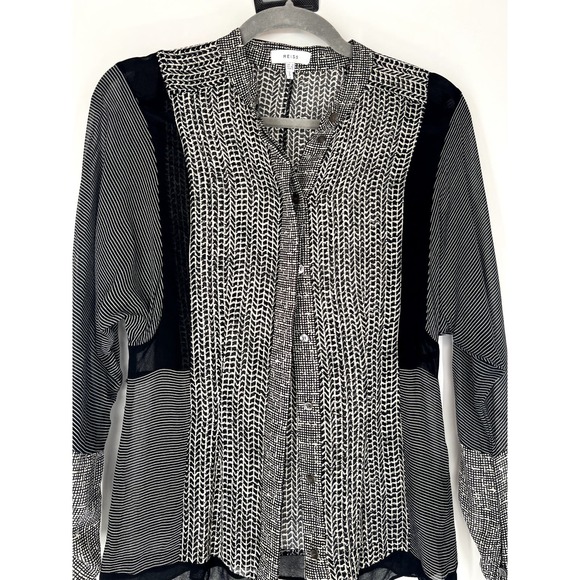 Reiss Black and White Blouse - Picture 5 of 8